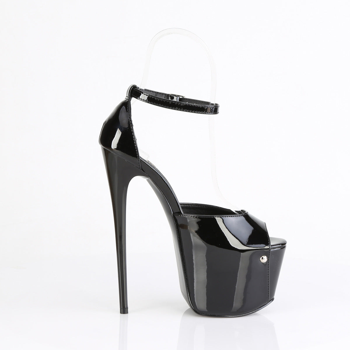 7" Heel, 3" Concealed PF Close Back Ankle Strap Sandal (Pleaser JUB15/B)