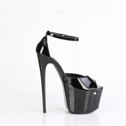 7" Heel, 3" Concealed PF Close Back Ankle Strap Sandal (Pleaser JUB15/B)