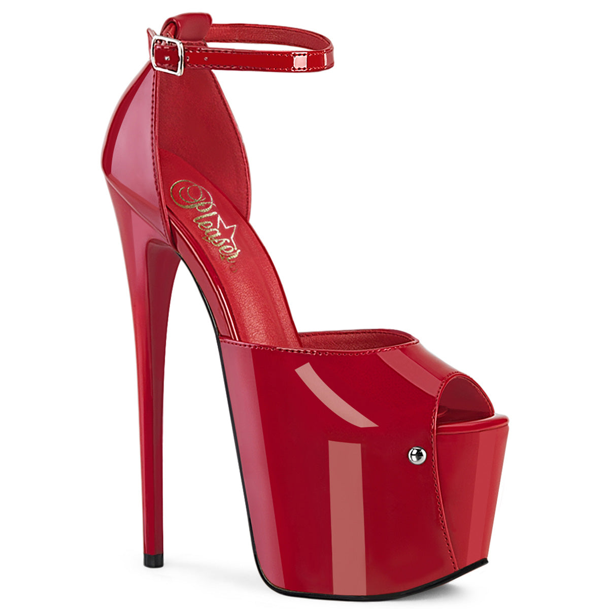 7" Heel, 3" Concealed PF Close Back Ankle Strap Sandal (Pleaser JUB15/B)