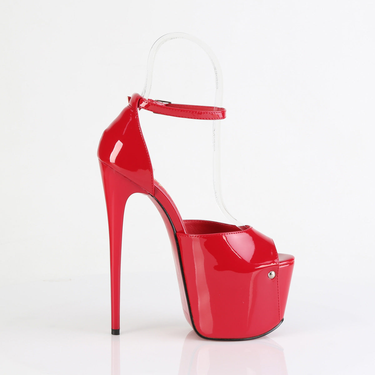 7" Heel, 3" Concealed PF Close Back Ankle Strap Sandal (Pleaser JUB15/B)