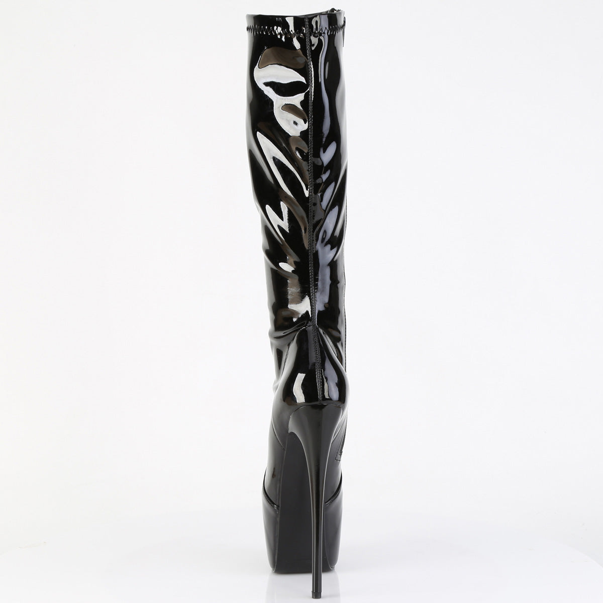 7" Heel, 3" Concealed PF Stretch Knee Boot, Side Zip (Pleaser JUB2000/B)