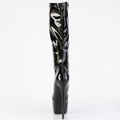 7" Heel, 3" Concealed PF Stretch Knee Boot, Side Zip (Pleaser JUB2000/B)