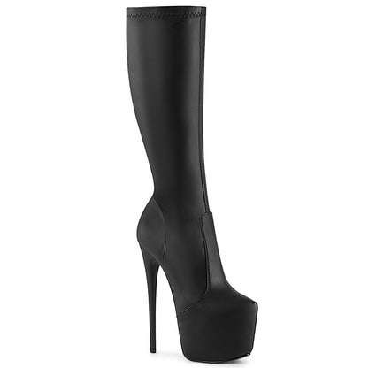 7" Heel, 3" Concealed PF Stretch Knee Boot, Side Zip (Pleaser JUB2000/B)