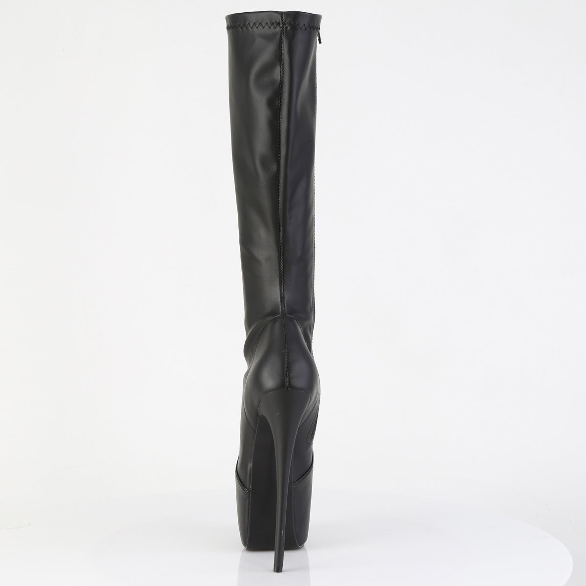 7" Heel, 3" Concealed PF Stretch Knee Boot, Side Zip (Pleaser JUB2000/B)
