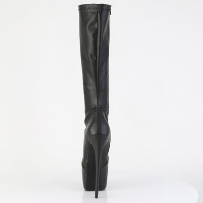 7" Heel, 3" Concealed PF Stretch Knee Boot, Side Zip (Pleaser JUB2000/B)