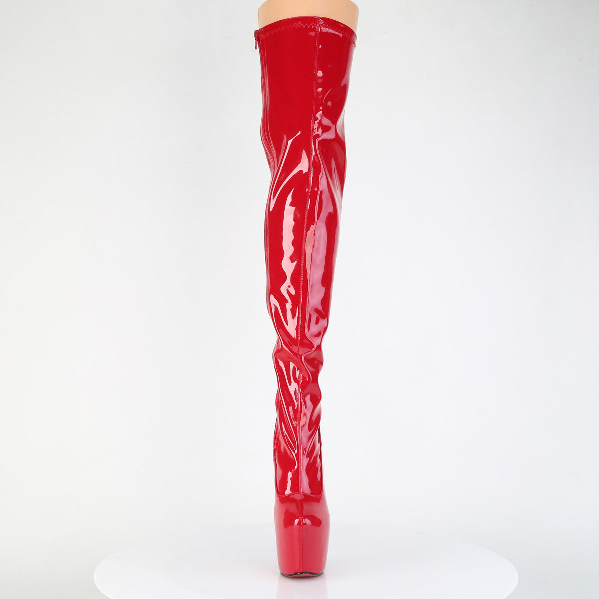7" Heel, 3" Concealed PF Stretch Thigh Boot, Side Zip (Pleaser JUB3000/B)