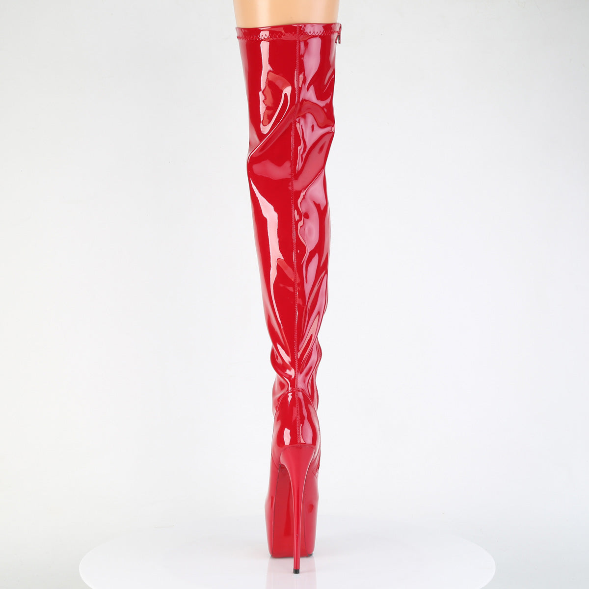 7" Heel, 3" Concealed PF Stretch Thigh Boot, Side Zip (Pleaser JUB3000/B)