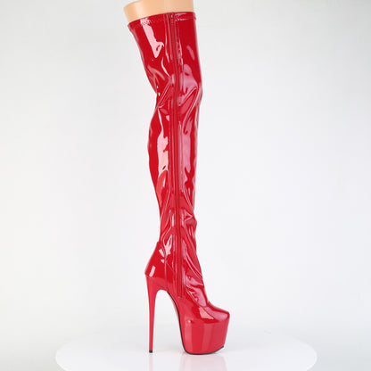 7" Heel, 3" Concealed PF Stretch Thigh Boot, Side Zip (Pleaser JUB3000/B)