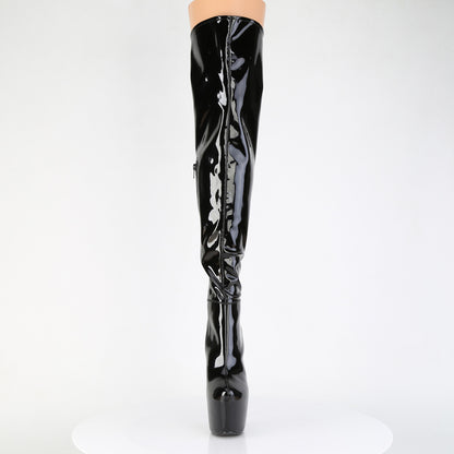 7" Heel, 3" Concealed PF, Stretch Thigh Boot, Side Zip (Pleaser JUB3006/B)