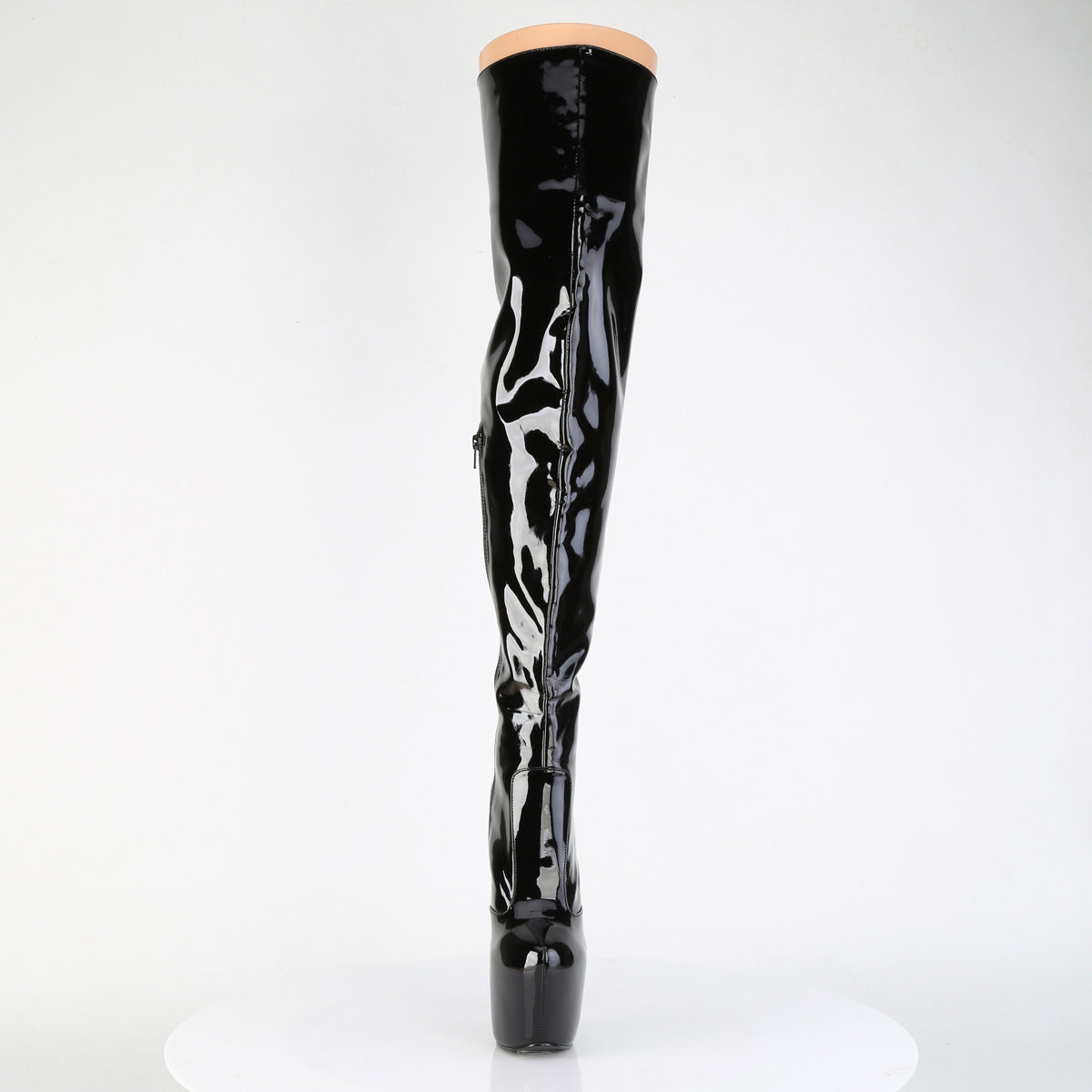 7" Heel, 3" Concealed PF Stretch Thigh Boot, Side Zip (Pleaser JUB3007/B)
