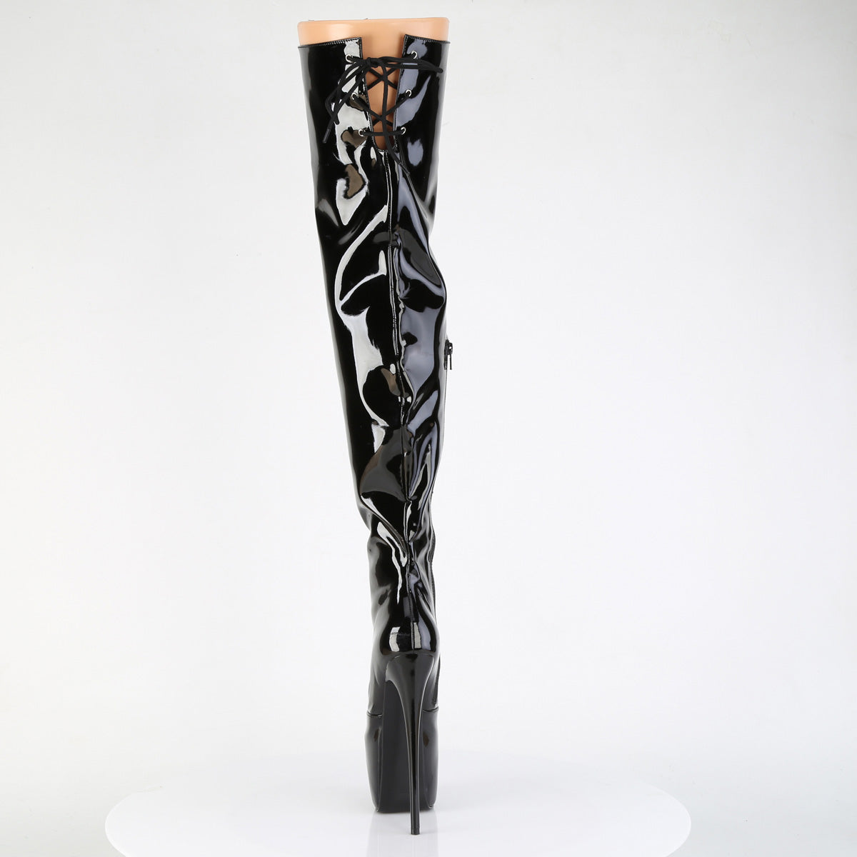 7" Heel, 3" Concealed PF Stretch Thigh Boot, Side Zip (Pleaser JUB3007/B)
