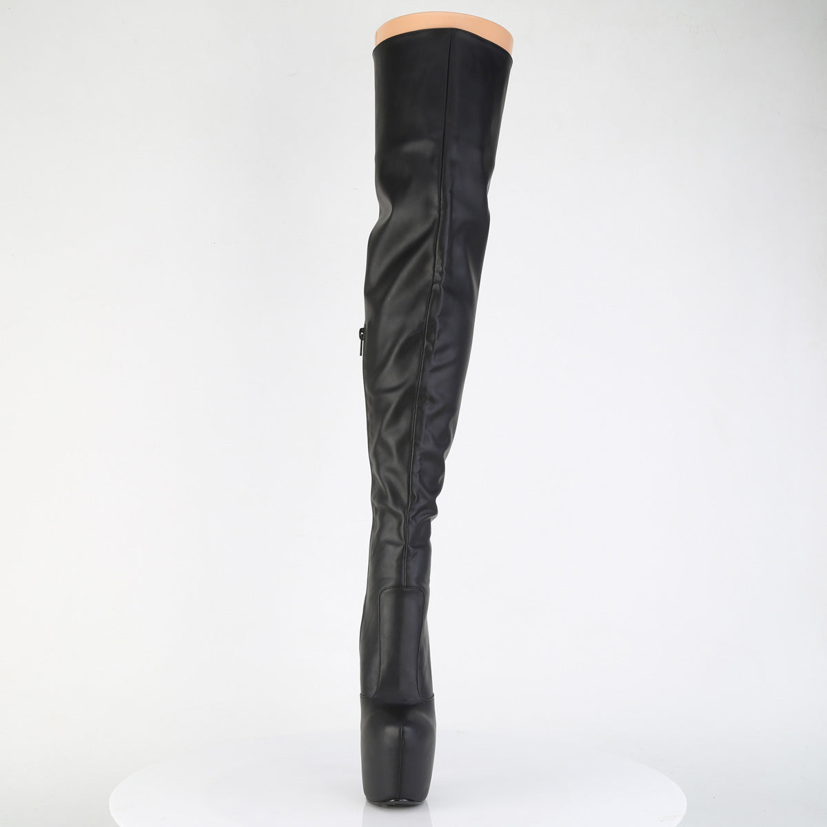 7" Heel, 3" Concealed PF Stretch Thigh Boot, Side Zip (Pleaser JUB3007/B)