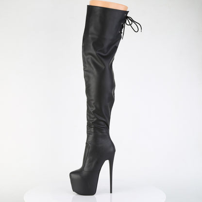 7" Heel, 3" Concealed PF Stretch Thigh Boot, Side Zip (Pleaser JUB3007/B)
