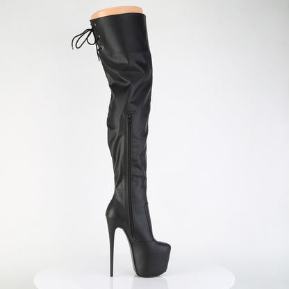 7" Heel, 3" Concealed PF Stretch Thigh Boot, Side Zip (Pleaser JUB3007/B)