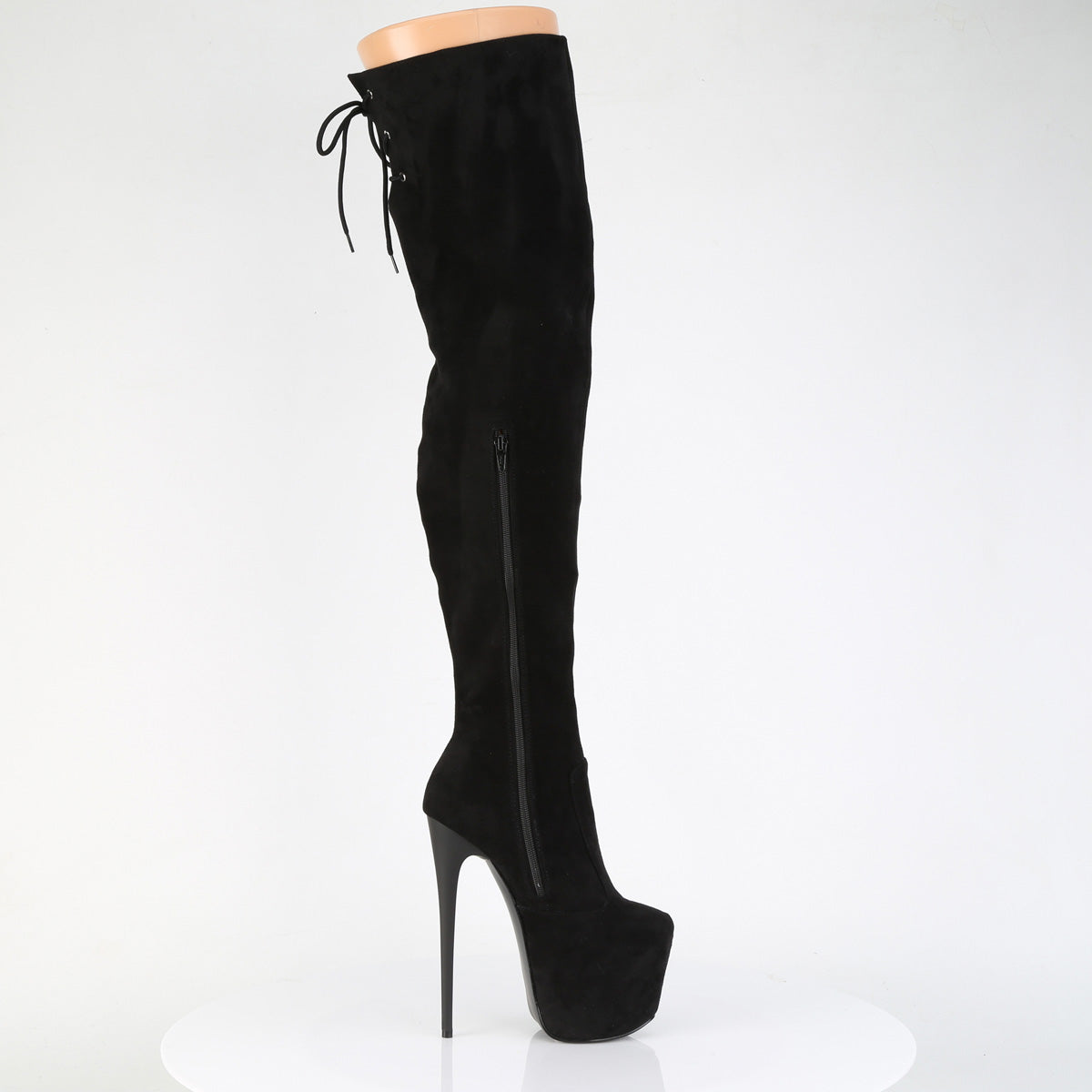 7" Heel, 3" Concealed PF Stretch Thigh Boot, Side Zip (Pleaser JUB3007FS/BFS)