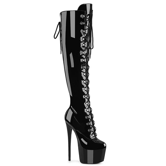 7" Heel, 3" Concealed PF Over-The-Knee Boot, Side Zip (Pleaser JUB3012/B)