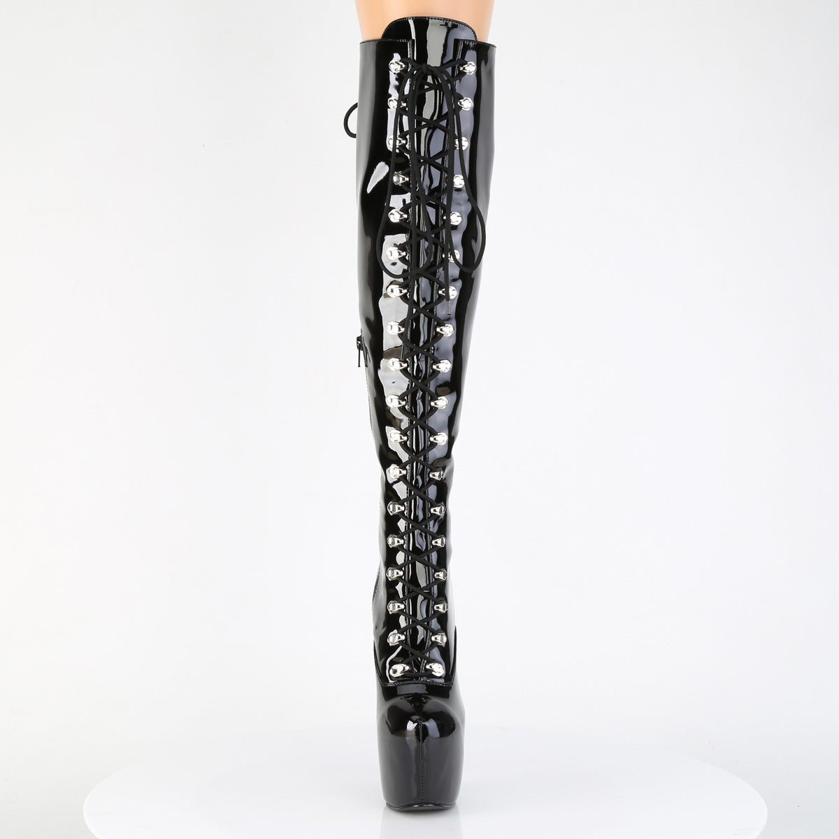 7" Heel, 3" Concealed PF Over-The-Knee Boot, Side Zip (Pleaser JUB3012/B)