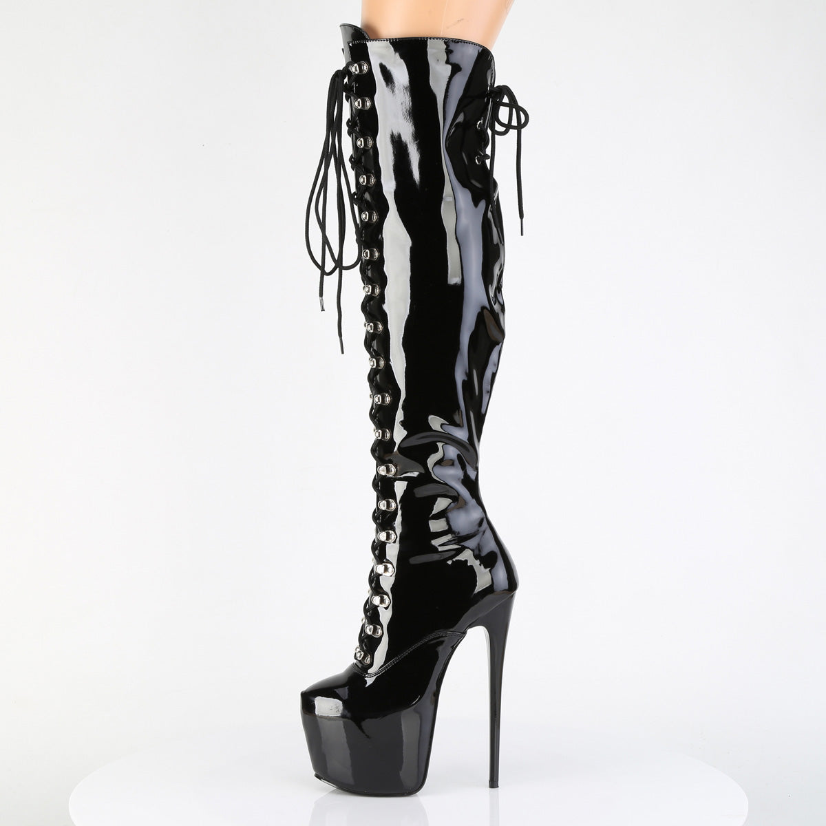 7" Heel, 3" Concealed PF Over-The-Knee Boot, Side Zip (Pleaser JUB3012/B)