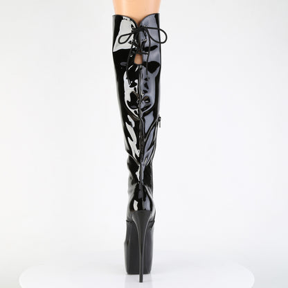 7" Heel, 3" Concealed PF Over-The-Knee Boot, Side Zip (Pleaser JUB3012/B)