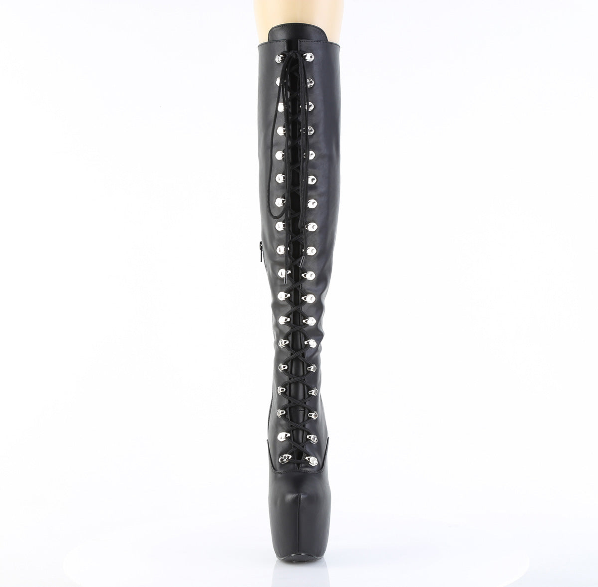 7" Heel, 3" Concealed PF Over-The-Knee Boot, Side Zip (Pleaser JUB3012/B)