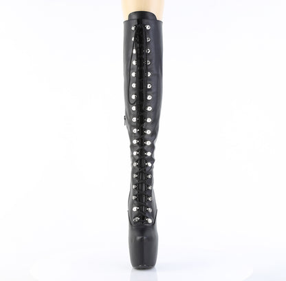 7" Heel, 3" Concealed PF Over-The-Knee Boot, Side Zip (Pleaser JUB3012/B)