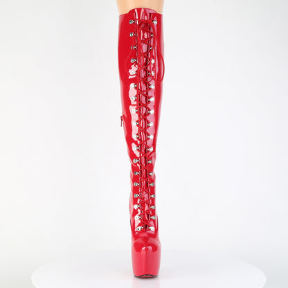 7" Heel, 3" Concealed PF Over-The-Knee Boot, Side Zip (Pleaser JUB3012/B)