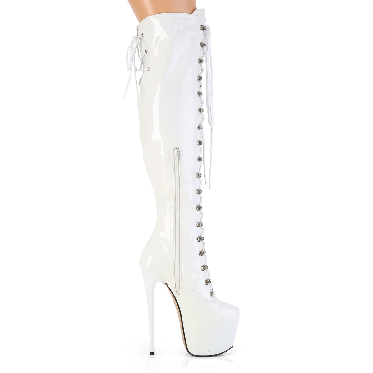 7" Heel, 3" Concealed PF Over-The-Knee Boot, Side Zip (Pleaser JUB3012/B)
