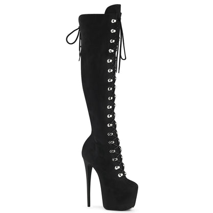 7" Heel, 3" Concealed PF Over-The-Knee Boot, Side Zip (Pleaser JUB3012FS/BFS)