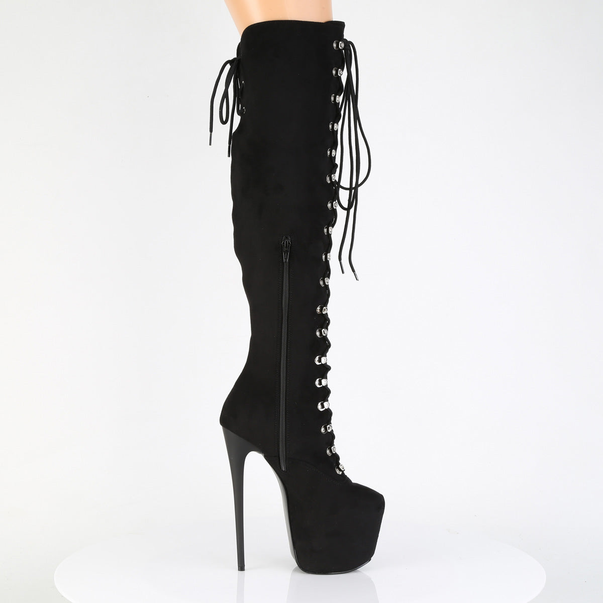 7" Heel, 3" Concealed PF Over-The-Knee Boot, Side Zip (Pleaser JUB3012FS/BFS)