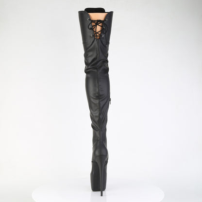 7" Heel, 3" Concealed PF Lace-Up Crotch Boot, Side Zip (Pleaser JUB4012/B)