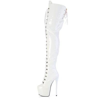 7" Heel, 3" Concealed PF Lace-Up Crotch Boot, Side Zip (Pleaser JUB4012/B)