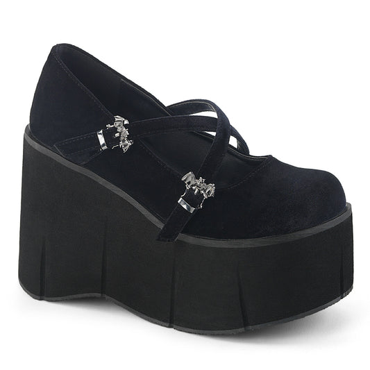 4 1/2" Platform Criss-Cross Strap Maryjane (Demonia KERA10/BVEL)