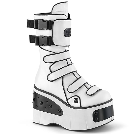 **4 1/2" Platform Strappy Mid-Calf Boot, Inside Zip (Demonia KERA108/WVL)