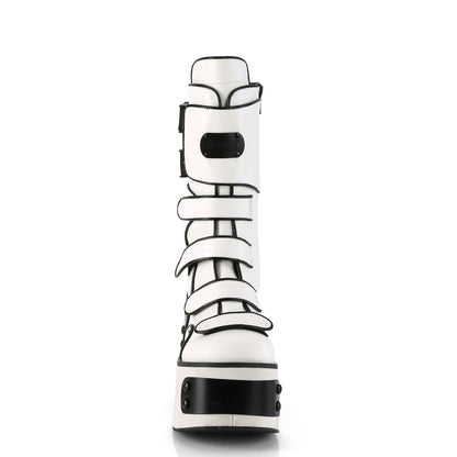 **4 1/2" Platform Strappy Mid-Calf Boot, Inside Zip (Demonia KERA108/WVL)