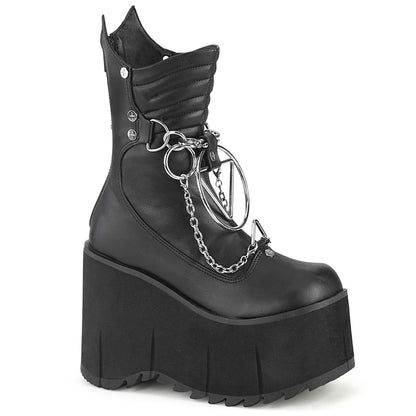 **4 1/2" Platform Calf High Boot, Metal Back Zip (Demonia KERA130/BVL)