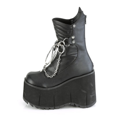 **4 1/2" Platform Calf High Boot, Metal Back Zip (Demonia KERA130/BVL)