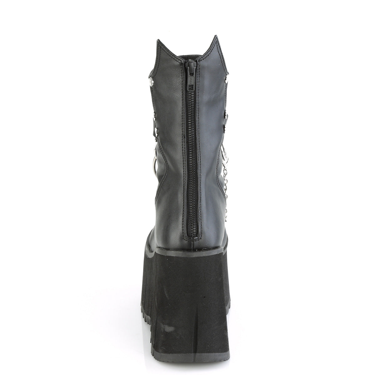 **4 1/2" Platform Calf High Boot, Metal Back Zip (Demonia KERA130/BVL)