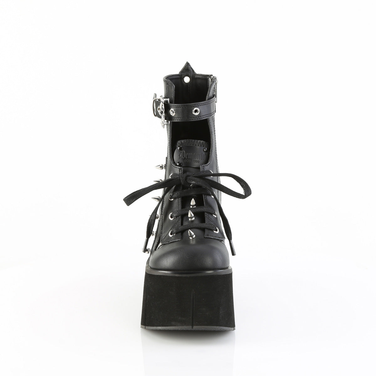 4 1/2" Platform Lace-Up Ankle Boot,Inside Metal Zip (Demonia KERA150/BVL)
