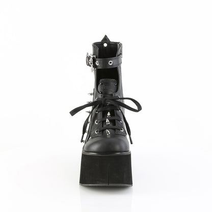 4 1/2" Platform Lace-Up Ankle Boot,Inside Metal Zip (Demonia KERA150/BVL)