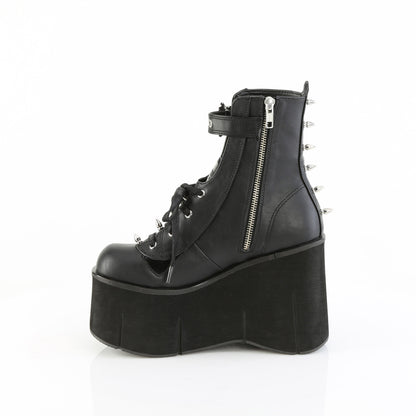 4 1/2" Platform Lace-Up Ankle Boot,Inside Metal Zip (Demonia KERA150/BVL)