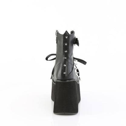 4 1/2" Platform Lace-Up Ankle Boot,Inside Metal Zip (Demonia KERA150/BVL)