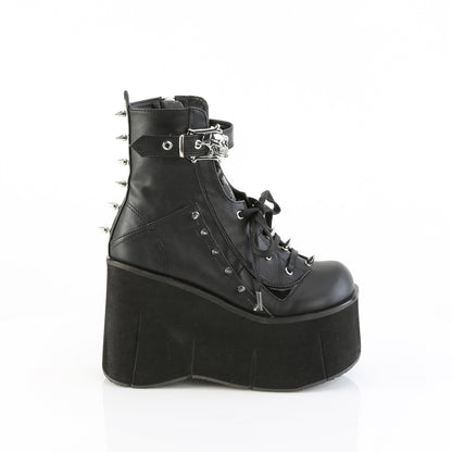 4 1/2" Platform Lace-Up Ankle Boot,Inside Metal Zip (Demonia KERA150/BVL)
