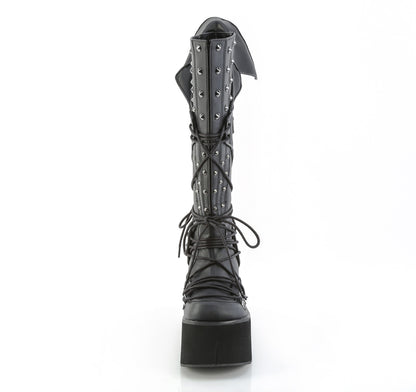 4 1/2" Platform Knee High Boot, Inside Zip (Demonia KERA203/BVL)