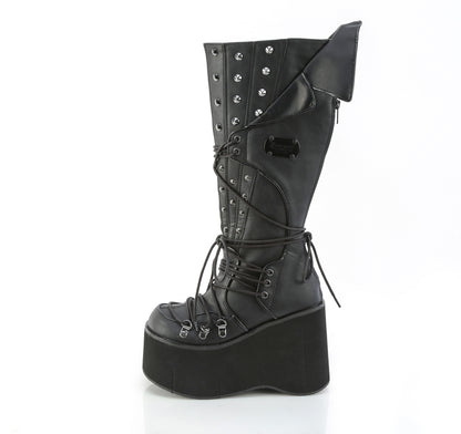 4 1/2" Platform Knee High Boot, Inside Zip (Demonia KERA203/BVL)