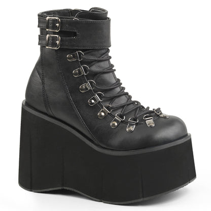 **4 1/2" PF Faux Lace-Up Ankle Boot, Side Zip (Demonia KERA21/BPVL)