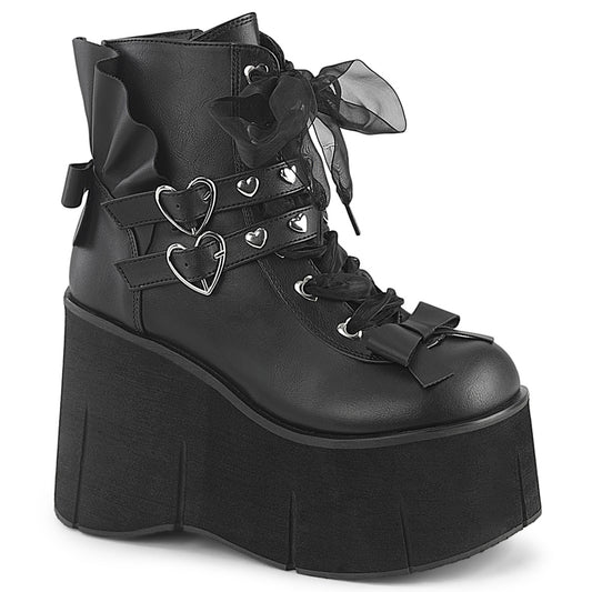 4 1/2" Platform Lace-Up Ankle Boot,Inside Metal Zip (Demonia KERA55/BVL)