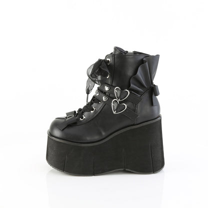 4 1/2" Platform Lace-Up Ankle Boot,Inside Metal Zip (Demonia KERA55/BVL)