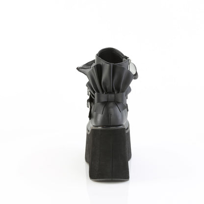 4 1/2" Platform Lace-Up Ankle Boot,Inside Metal Zip (Demonia KERA55/BVL)
