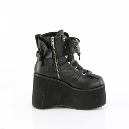 4 1/2" Platform Lace-Up Ankle Boot,Inside Metal Zip (Demonia KERA55/BVL)