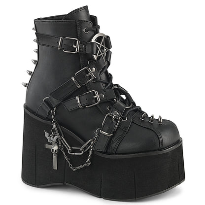 4 1/2" Platform Lace-Up Ankle Boot,Inside Metal Zip (Demonia KERA68/BVL)